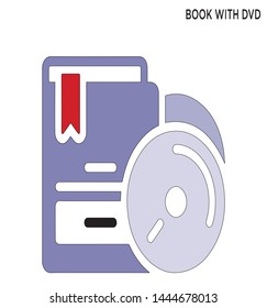 Book with dvd icon commerce concept symbol design