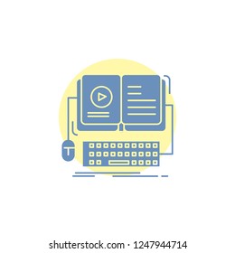 book, ebook, interactive, mobile, video Glyph Icon.