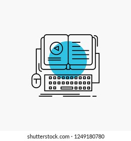 book, ebook, interactive, mobile, video Line Icon