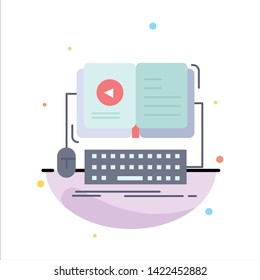 book, ebook, interactive, mobile, video Flat Color Icon Vector