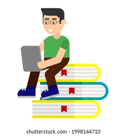 book and ebook reader device icon illustration vector graphic