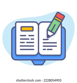 book edit, Modern concepts flat design, Premium quality vector illustration concept. Vector symbol.