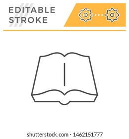 Book editable stroke line icon