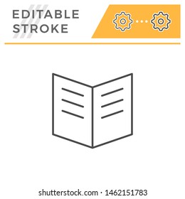 Book editable stroke line icon