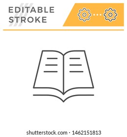 Book editable stroke line icon