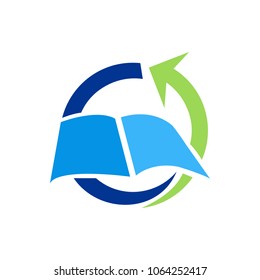Book education arrow process logo vector