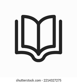 Book Education Icon Black Icon Isolated White Background Illustration Outline Vector