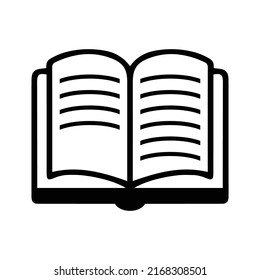 Book, education icon. Black vector graphics.