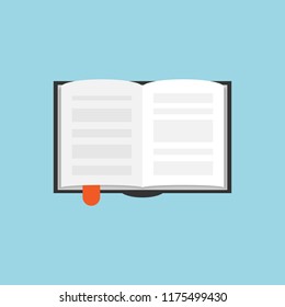 Book education icon in flat style. Literature magazine vector illustration on white isolated background. Book paper business concept.