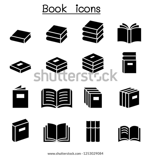 Book Education Icon Set Stock Vector (Royalty Free) 1253029084 ...