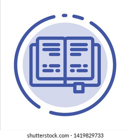 Book, Education, Knowledge Blue Dotted Line Line Icon