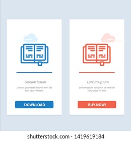 Book, Education, Knowledge  Blue and Red Download and Buy Now web Widget Card Template