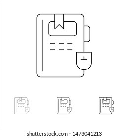 Book, Education, Knowledge Bold and thin black line icon set