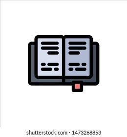 Book, Education, Knowledge  Flat Color Icon. Vector icon banner Template