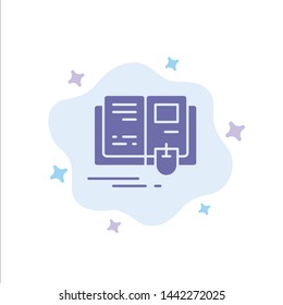 Book, Education, Knowledge, Mouse Blue Icon on Abstract Cloud Background