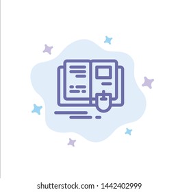 Book, Education, Knowledge, Mouse Blue Icon on Abstract Cloud Background