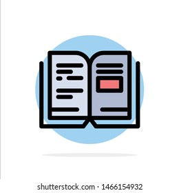 Book, Education, Knowledge, Text Abstract Circle Background Flat color Icon. Vector Icon Template background