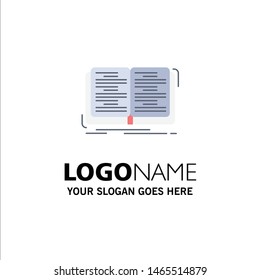 book, education, lesson, study Flat Color Icon Vector. Vector Icon Template background