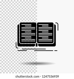 book, education, lesson, study Glyph Icon on Transparent Background. Black Icon - Powered by Shutterstock - Get 15% off with code: PIKWIZARD15