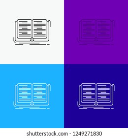 book, education, lesson, study Icon Over Various Background. Line style design, designed for web and app. Eps 10 vector illustration