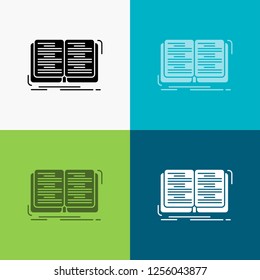 book, education, lesson, study Icon Over Various Background. glyph style design, designed for web and app. Eps 10 vector illustration