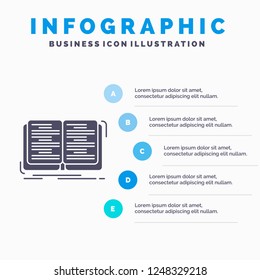 book, education, lesson, study Infographics Template for Website and Presentation. GLyph Gray icon with Blue infographic style vector illustration.