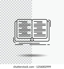 book, education, lesson, study Line Icon on Transparent Background. Black Icon Vector Illustration - Powered by Shutterstock - Get 15% off with code: PIKWIZARD15