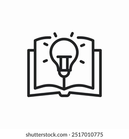 Vector de signo de icono de luz de educación de libro