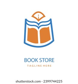 Ilustrador vectorial de diseño del logo educativo del libro.