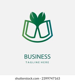 Logo-Design-Vektorgrafik für Buchhandlung, Online-Lernen, Bibliothek, Universität, Buchladen, Buchmesse. 