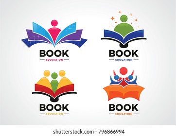 Book Education Logo Set Template Design Vector, Emblem, Design Concept, Creative Symbol, Icon