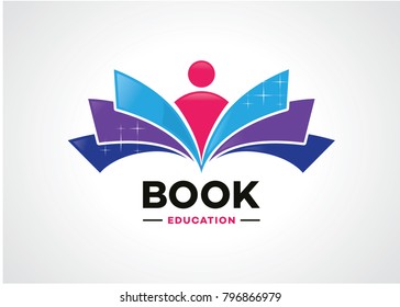 Book Education Logo Template Design Vector, Emblem, Design Concept, Creative Symbol, Icon