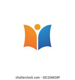 Book education logo template vector Illustration design