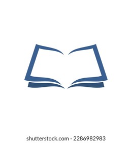 Diseño plano vectorial del logotipo de la educación del libro