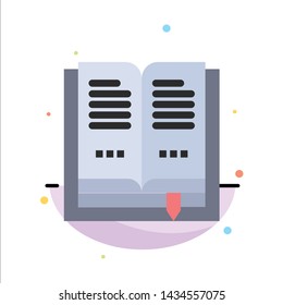 Book, Education, Open Abstract Flat Color Icon Template
