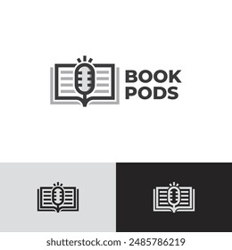 book education podcast logo vector