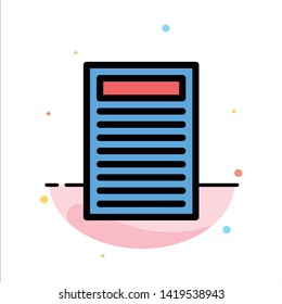Book, Education, Red Abstract Flat Color Icon Template