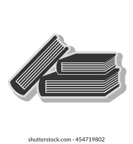 Book education school in black and white colors, isolated flat icon.