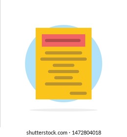 Book, Education, Study Abstract Circle Background Flat color Icon