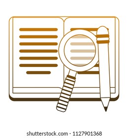 Book and education in yellow lines