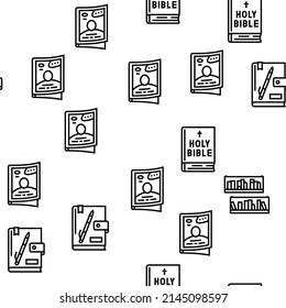 Literatura Educativa del Libro Leer Vector Patrón sin Maravilla Ilustración De Línea Delgada