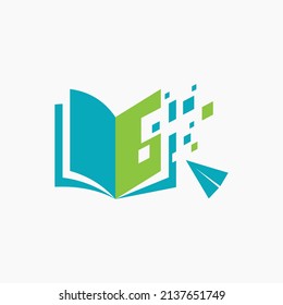 book electrict design logo vector