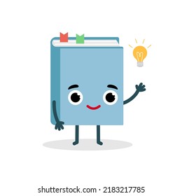 Book emoji character. Flat vector illustration for web and graphic design