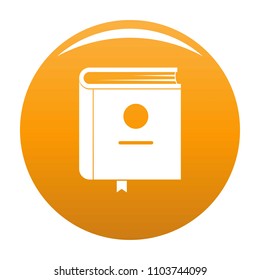 Book encyclopedia icon. Simple illustration of book encyclopedia vector icon for any design orange