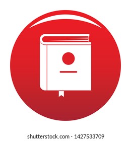 Book encyclopedia icon. Simple illustration of book encyclopedia vector icon for any design red