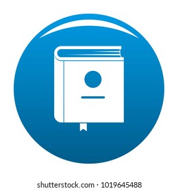 Book encyclopedia icon vector blue circle isolated on white background 