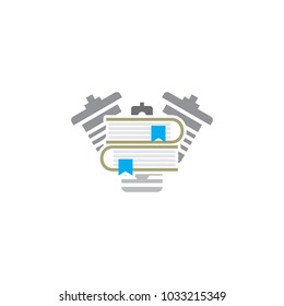 Book Engine Logo icon Design