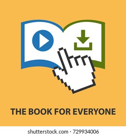 The book for everyone flat concept. Vector illustration. Element template for design.