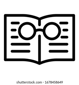 Book exploration icon. Outline book exploration vector icon for web design isolated on white background