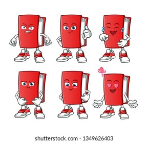 book expression set mascot vector cartoon art illustration